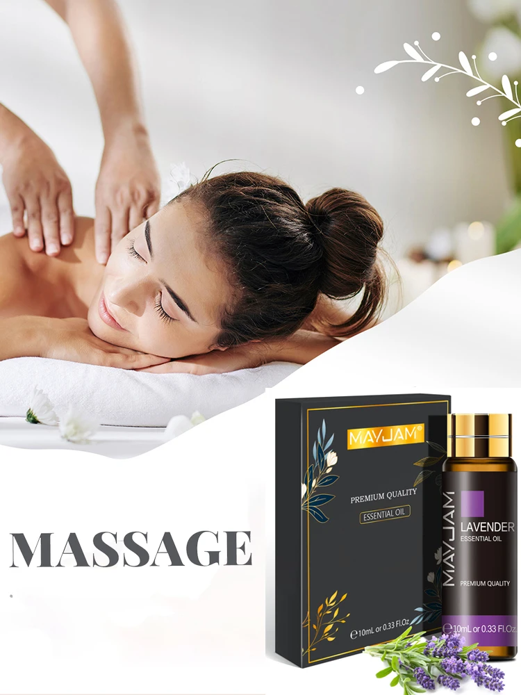 Huile essentielle pure de plantes, 10ml, pour humidificateur, diffuseur, menthe, lavande, arbre à thé, rose, vanille, bois de santal, jasmin, huile naturelle pure