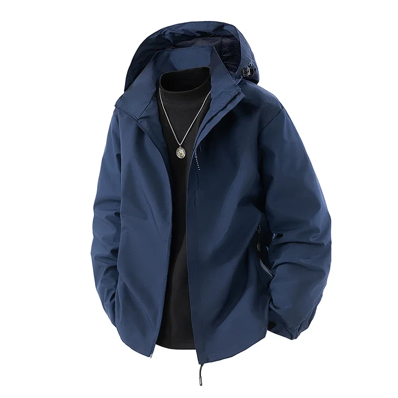 Autumn New Men's Mountaineering Jacket Windproof and Waterproof Fabric Fashion Hip Hop Design Casual Oversize Outdoors Coat