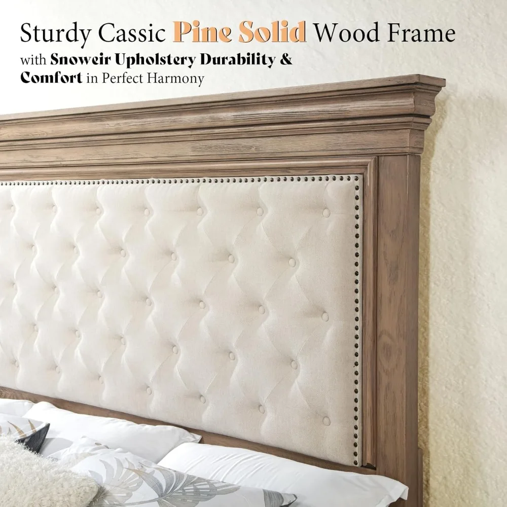 Bohemian Tufted King Bed 4