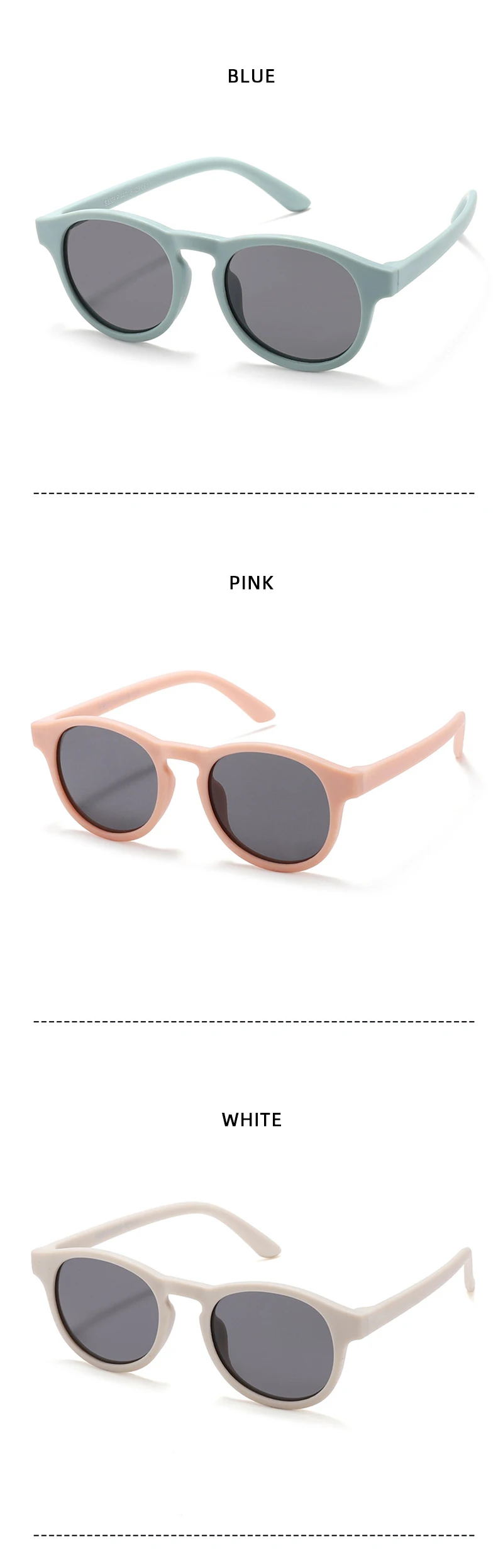Neue Mode Runde Polarisierte Kinder Sonnenbrille Jungen Mädchen Leichte Silikon Sonnenschirm Outdoor Anti Glare Kinder Brille – Detail 9