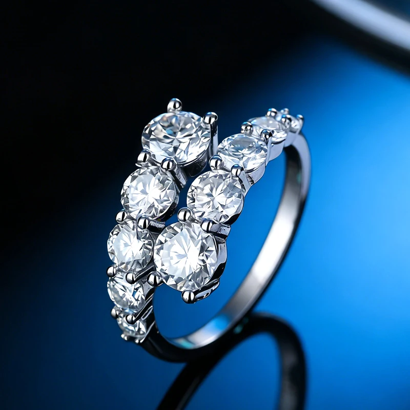 S925 Silver 3.0mm Moissanite Ring Band D VVS Sparkling With GRA Certificate Gifts Wedding Anniversary Engagement Man And Women view 4
