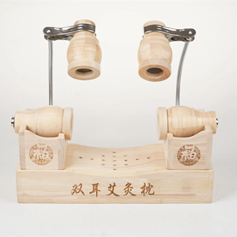 Multifunctional Head Ear Eye Cervical Vertebra Moxibustion Box Solid Wood Binaural Therapy Instrument Head Neck Integrated