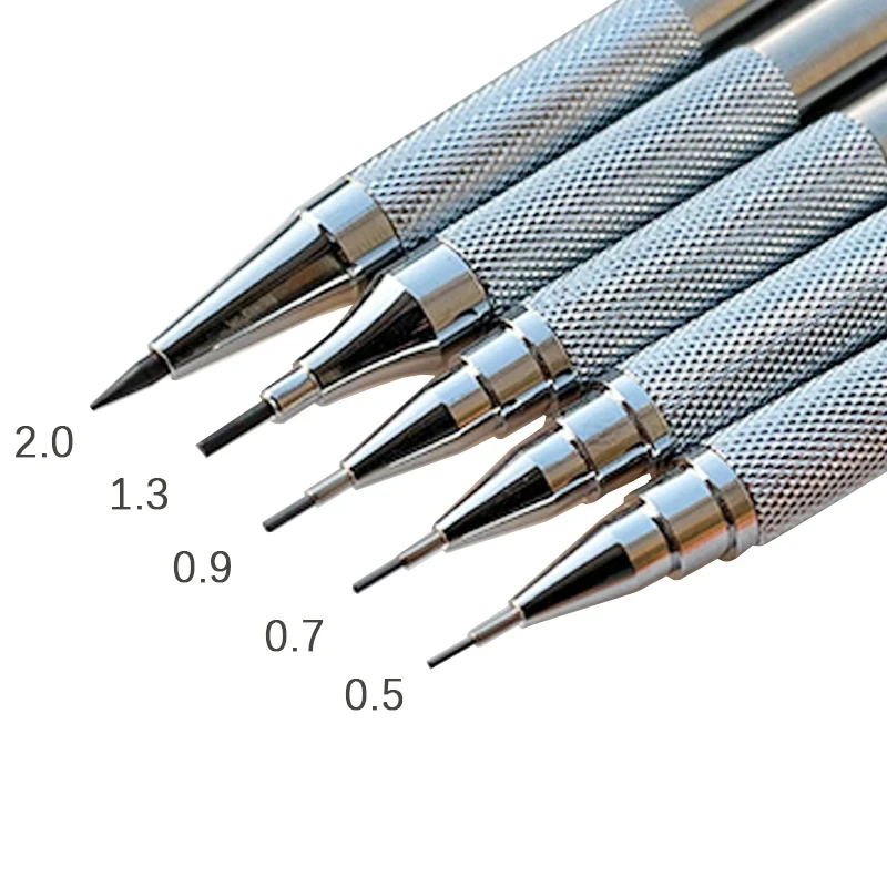 0,3/0,5/0,7/0,9/1,3/2,0mm Mechanische Bleistift Büro Schule Schriftlich Kunst Malerei Werkzeuge Metall automatische Bleistifte Kreative Schreibwaren – Detail 4