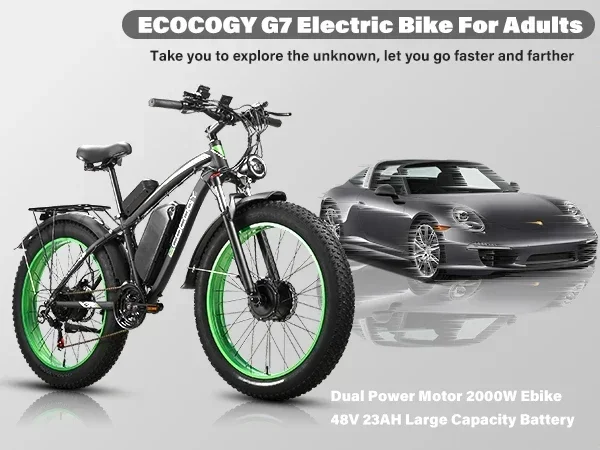 All-terrain Mountain Off-Road Electric Bicycle1000*2W Dual Motor 48V23AH Battery 26*40 Fat Tire Hydraulic Brake beach E- Bicycle