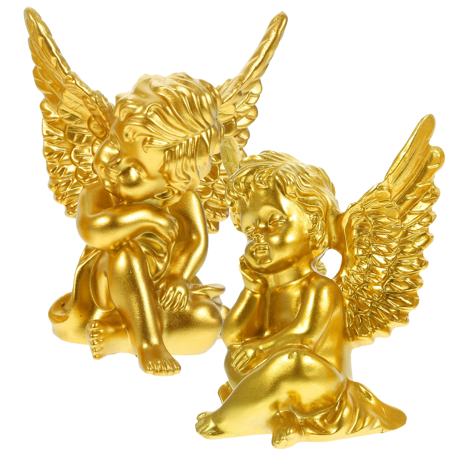 

2Pcs Exquisite Resin Angel Ornament Home Decoration Creative Desktop Tabletop Adornment Angel Statue Angels Figurines