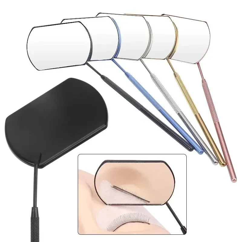 1 pçs lash extensão espelho cílios extensão enxertia ferramentas de aço inoxidável multifuncional verificação lash espelho beleza maquiagem