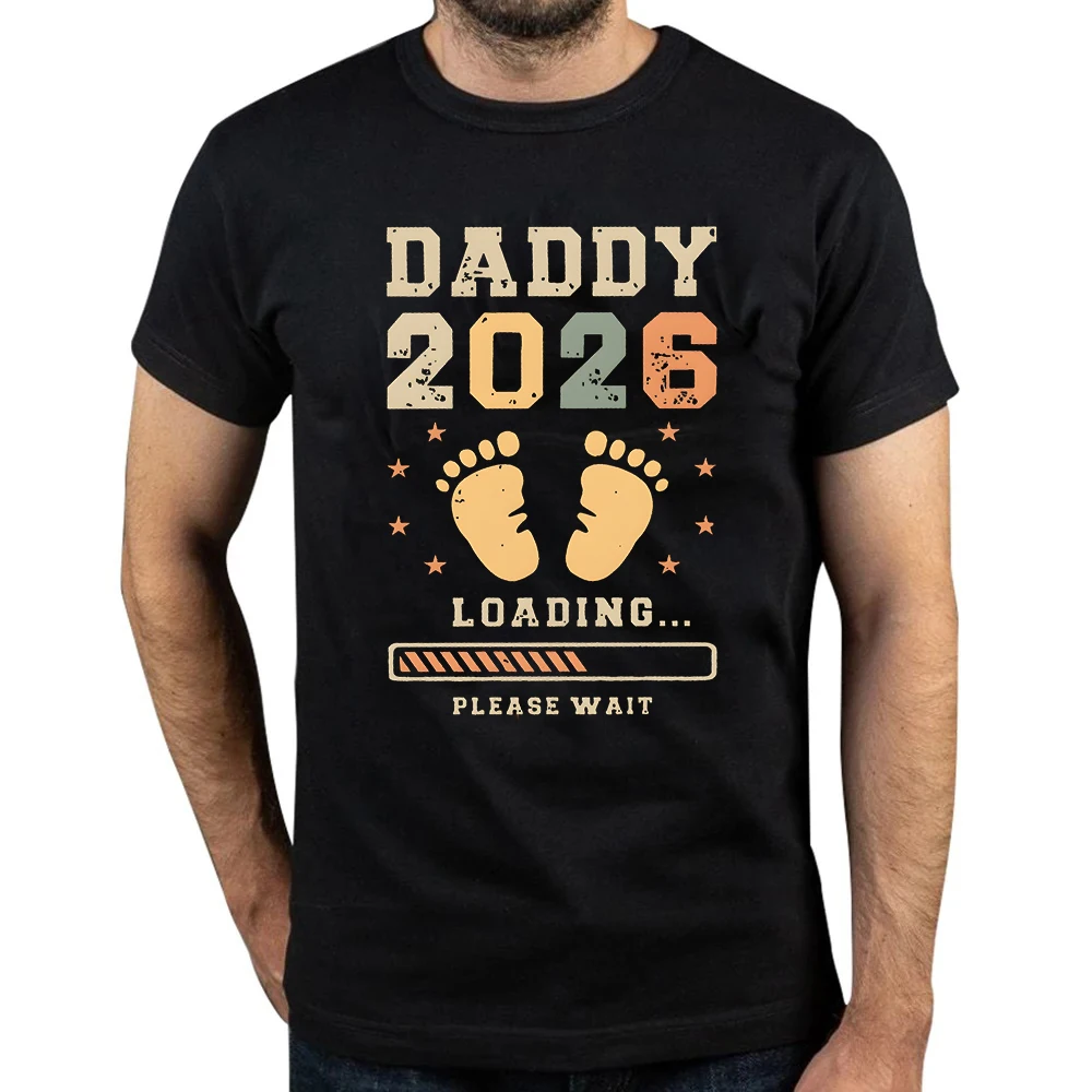 

Daddy 2026, мужские рубашки с короткими рукавами для объявления о беременности, футболка с рисунком, модные повседневные футболки, мужская футболка