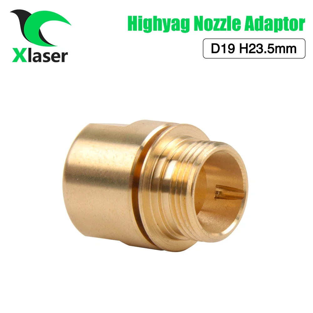 XLaser 10Pcs/Lot Highyag Nozzle Adaptor D19 H23.5 Nozzles Body Holder Copper For Highyag Nukon Fiber Laser Cutting Machines