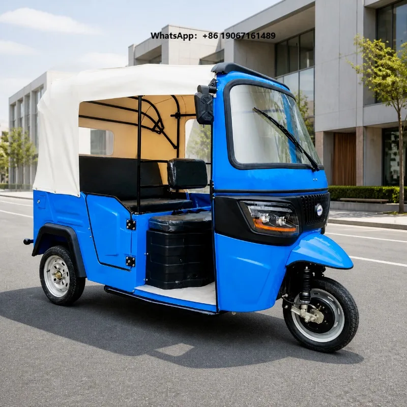 Comfortable Electric Passenger Tricycle for Adults 3 Wheel Rickshaw With Cabin for Family Use and Short Distance Travel