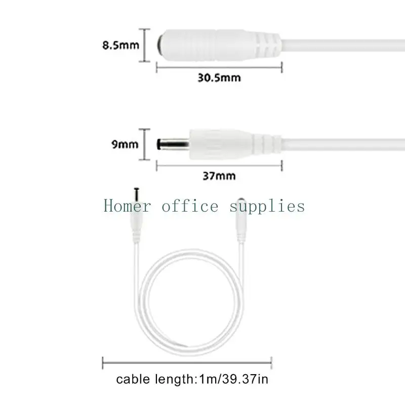 K43B DC3.5x1.35mm Power Extension Cord with Molded Grips for Added Routing Distance