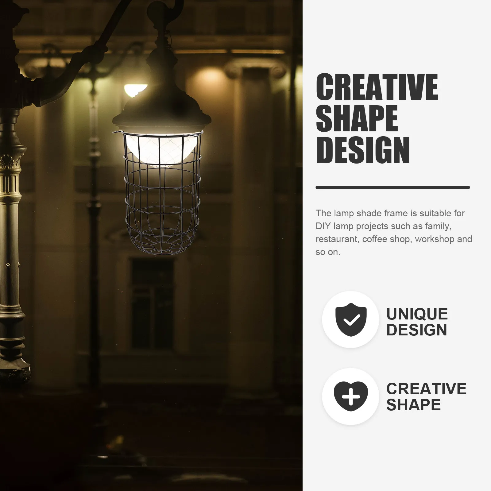 

Iron Lampshade Frame Explosion-Proof Lamp Shade Ring Bracket for Vintage Pendant DIY Lamp Projects Vintage Bulb Guard