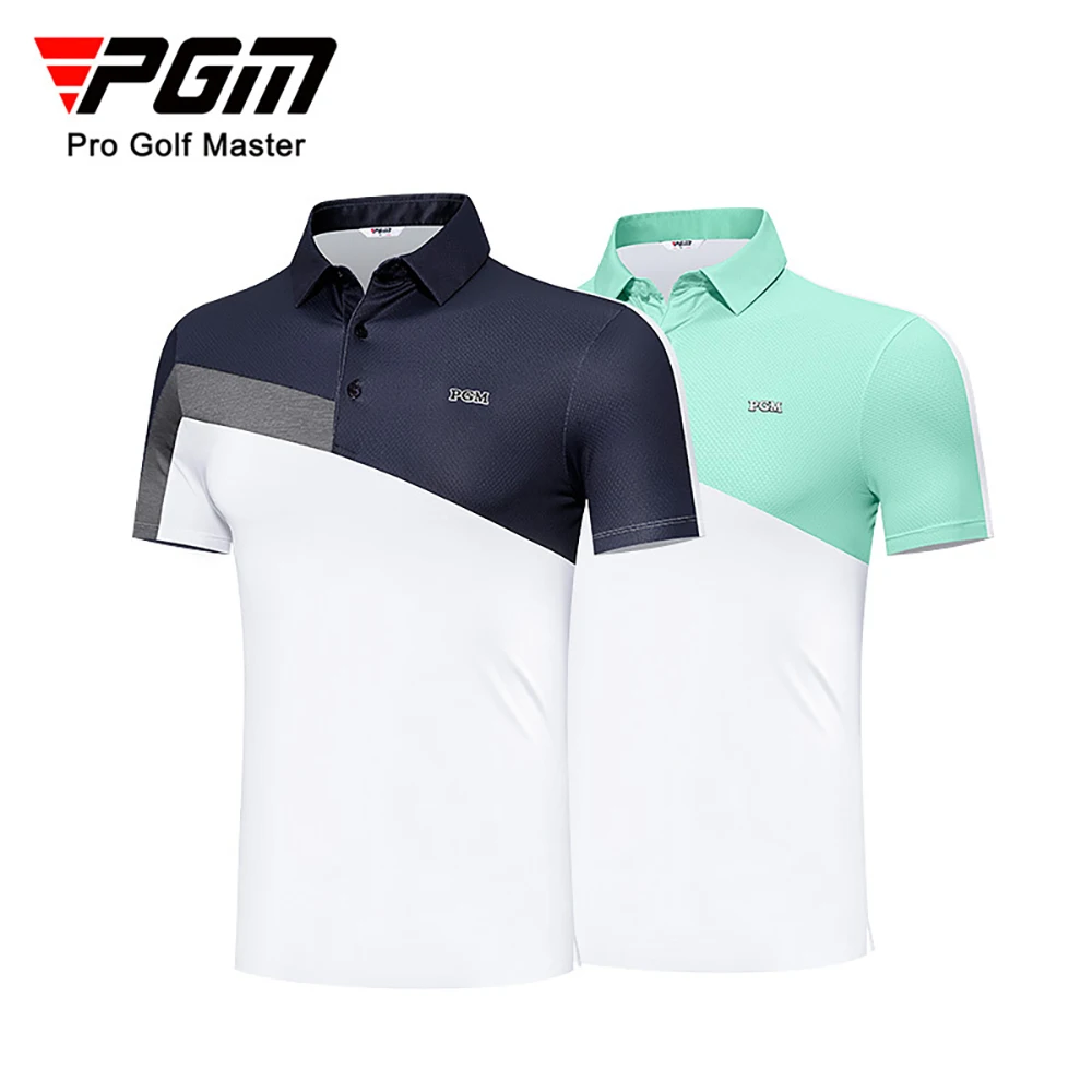 

PGM Golf Short sleeved Polo Shirt Summer Men's Contrast Sports T-shirt Sweat-absorbing and Breathable Golf Clothing YF569