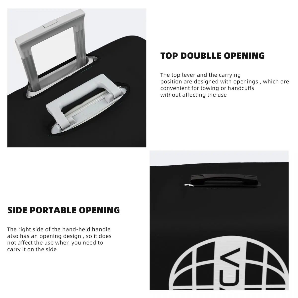 RVCA VA (4) Kofferabdeckungsschutz, elastische Reisegepäckschutzhüllen für 18–32 Zoll