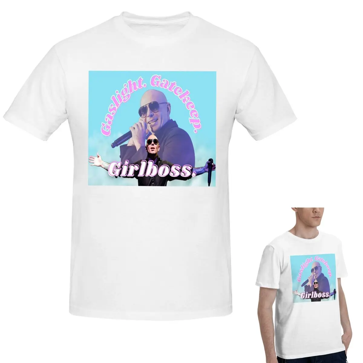 

Футболка из 100% хлопка Mr. Worldwide Says To Girlboss, мужская классическая футболка большого размера, мужские летние рубашки с круглым вырезом, топы S-6XL