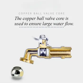 Modré průmyslové a domácí zavlažovací kohoutky ze zinkové slitiny pro zahradu s dvojitou bradavkou a venkovním balkonovým kohoutkem do koupelny 6 nejlepší prodej dekorativní zahradní kohoutky - №5