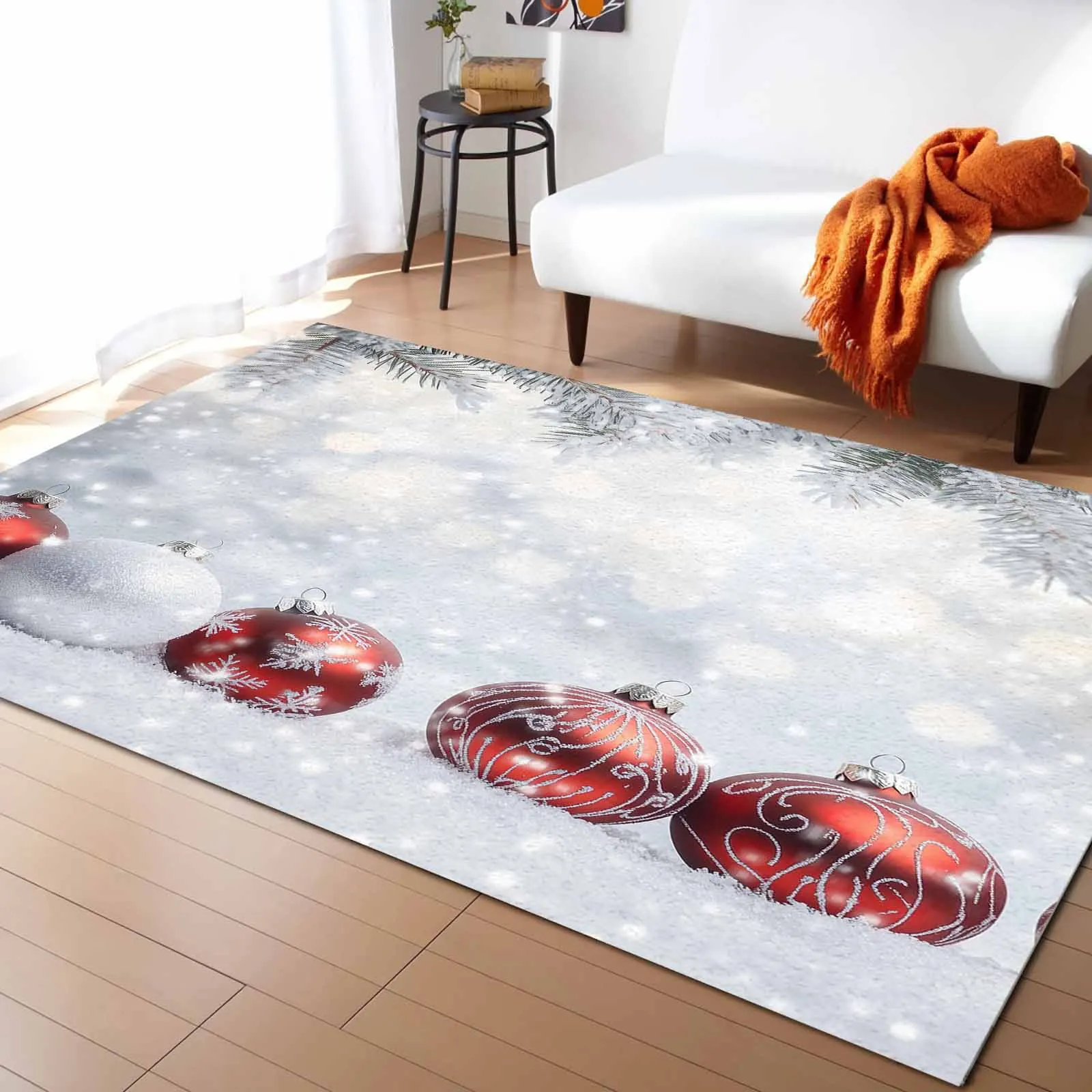 Christmas Snowball Living Room Floor Mat Children's Room Bedroom Bedside Carpet Kitchen Door Mat