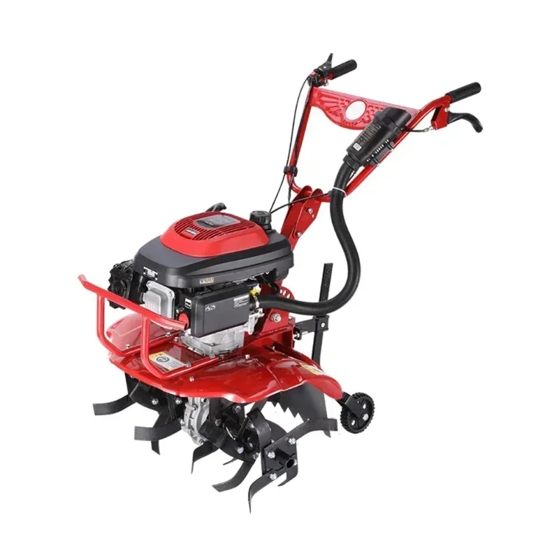 Multifunctional plowing machine Field turning soil trenching grass weeding Small gasoline agricultural machine Rotary tiller