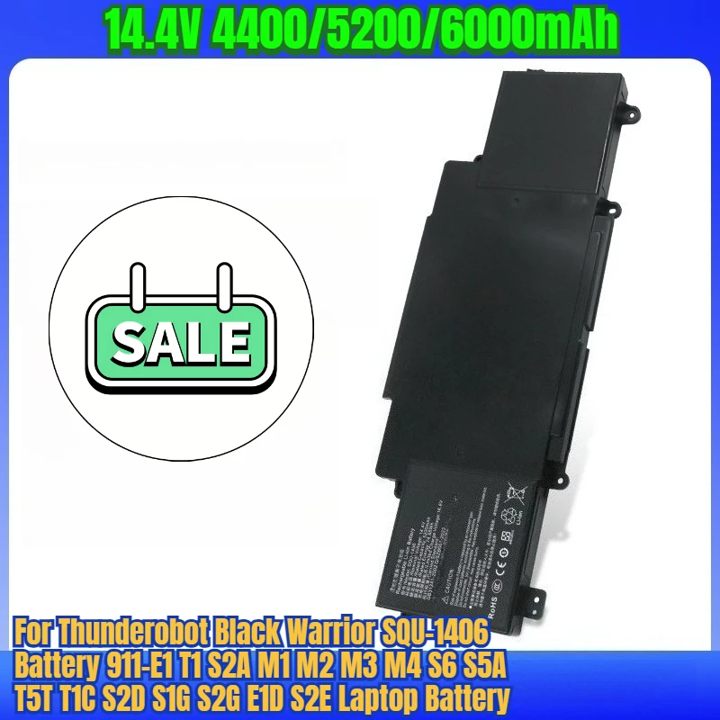 

Аккумулятор для ноутбука Thunderobot Black Warrior SQU-1406 911-E1 T1 S2A M1 M2 M3 M4 S6 S5A T5T T1C S2D S1G S2G E1D S2E