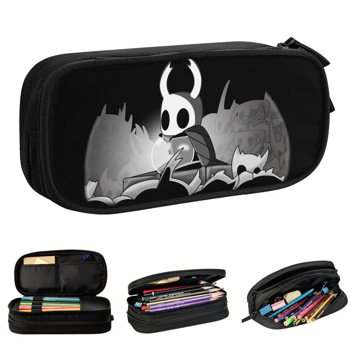 يتوهج في الهاوية مقلمة جوفاء فارس حامل قلم أكياس للطلاب تخزين كبير الطلاب الهدايا المدرسية pencelcases