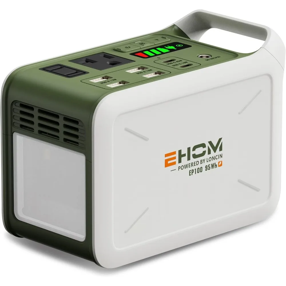 

Portable 95Wh 100W Peak 120W Camping Solar Lithium Battery Generator with 120V Pure Sine Wave AC Output