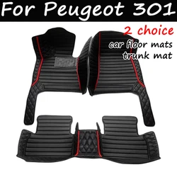 Car Floor Mats For Peugeot 301 2014 2015 2016 2017 2018 Custom Auto Foot Pads Automobile Carpet Cover Interior Accessories