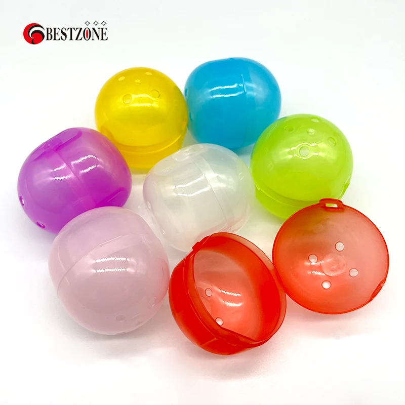 50pcs 50*55mm 2*2,1 Zoll verbundener Ball farbig mit transparentem Kunststoff pp Spielzeug kapseln Überraschung sball Kinder für Verkaufs automaten