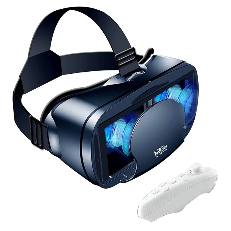 Full-Screen Virtual Reality 3D Glasses VR Set 3D Virtual Reality Goggles, Adjustable with Gamepad-ABFT
