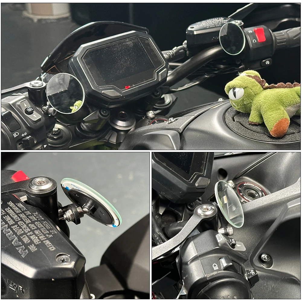 Blind Spot Rearview Mirror For KAWASAKI Z650/RS Z900/SE ER6N Versys 1000 Vulcan S 650 Wide Vision Handlebar Side Rear Mirror