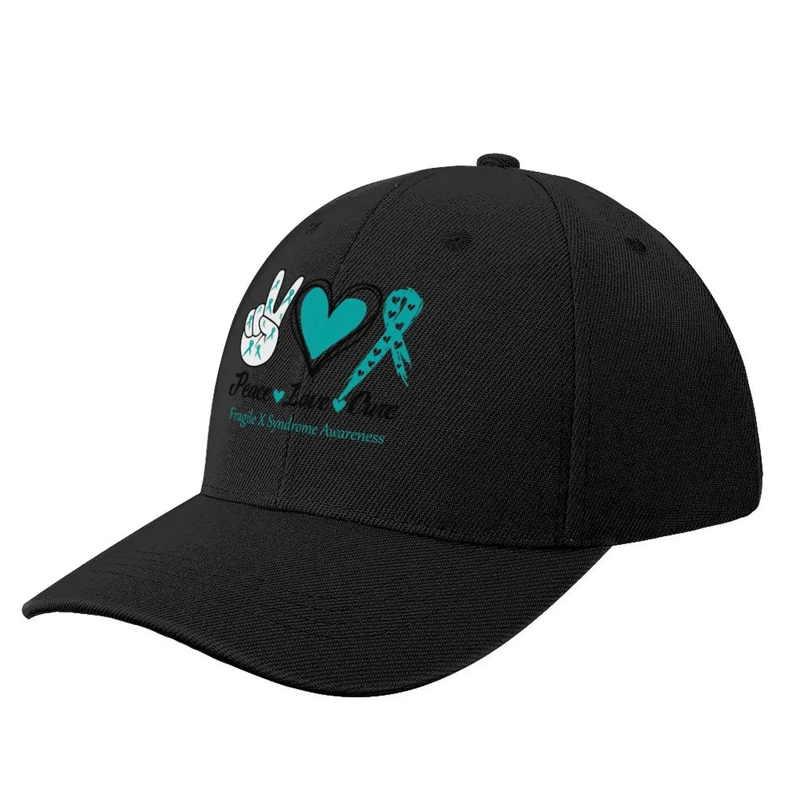 

Peace Love Cure Fragile X Syndrome Awareness Baseball Cap Sun Hat For Children fishing hat Woman Men's