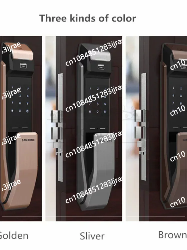 For Samsung SHS-P718 Push Pull Handle with Fingerprint Digital Smart Home Lock and Rfid Card VerificationCD