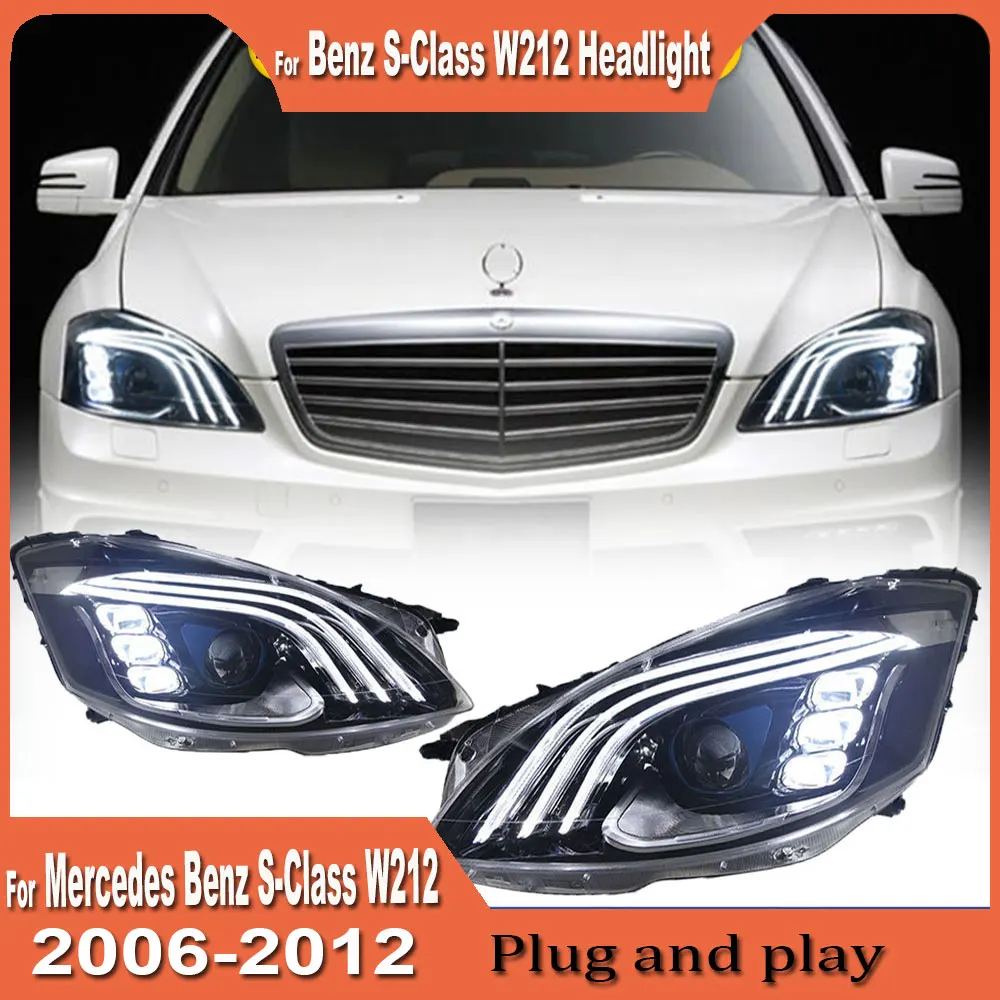 For Mercedes-Benz S Class W221 2006 2007 2008-2012 LED Headlight Assembly Upgrade to Maybach Style LED Front Light Car Accessory