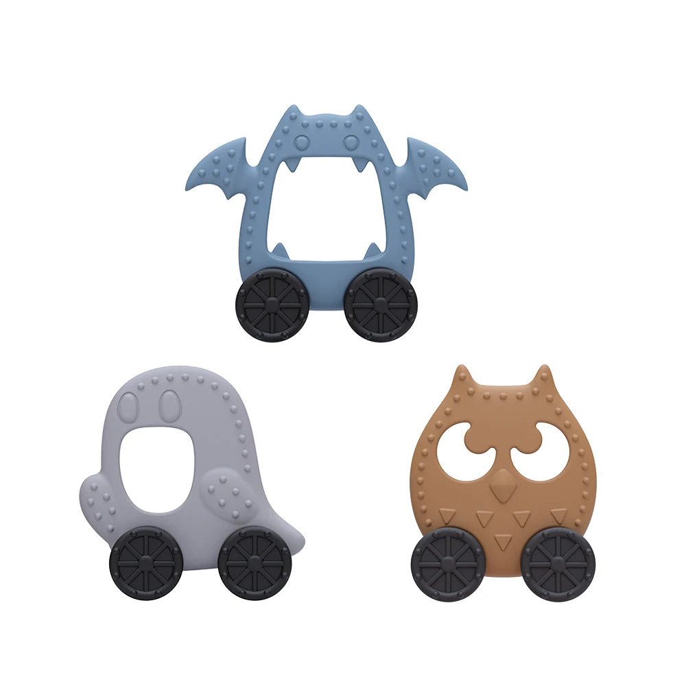 Mordedor silicona bebe juguetes bebes 0 a 12 meses bebe reborn de silicona de grado alimenticio para niños, sin BPA juguete de mordedor, accesorios de entrenamiento de dibujos animados, regalo de Halloween