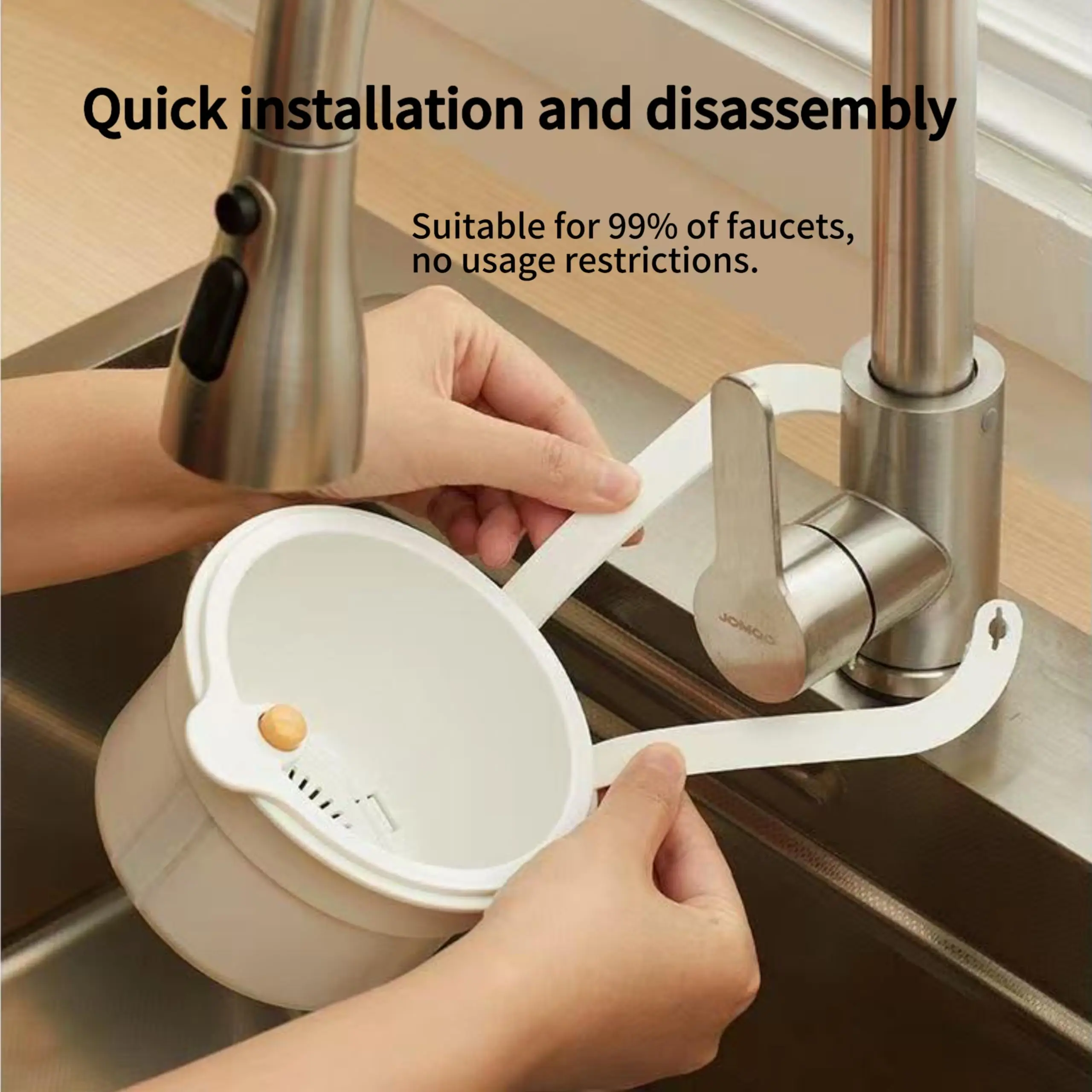 Self Cleaning Kitchen Sink Strainer Basket Press Automatic Dumping Waste Catcher Faucet Hanging Draining Basket Trash Filter