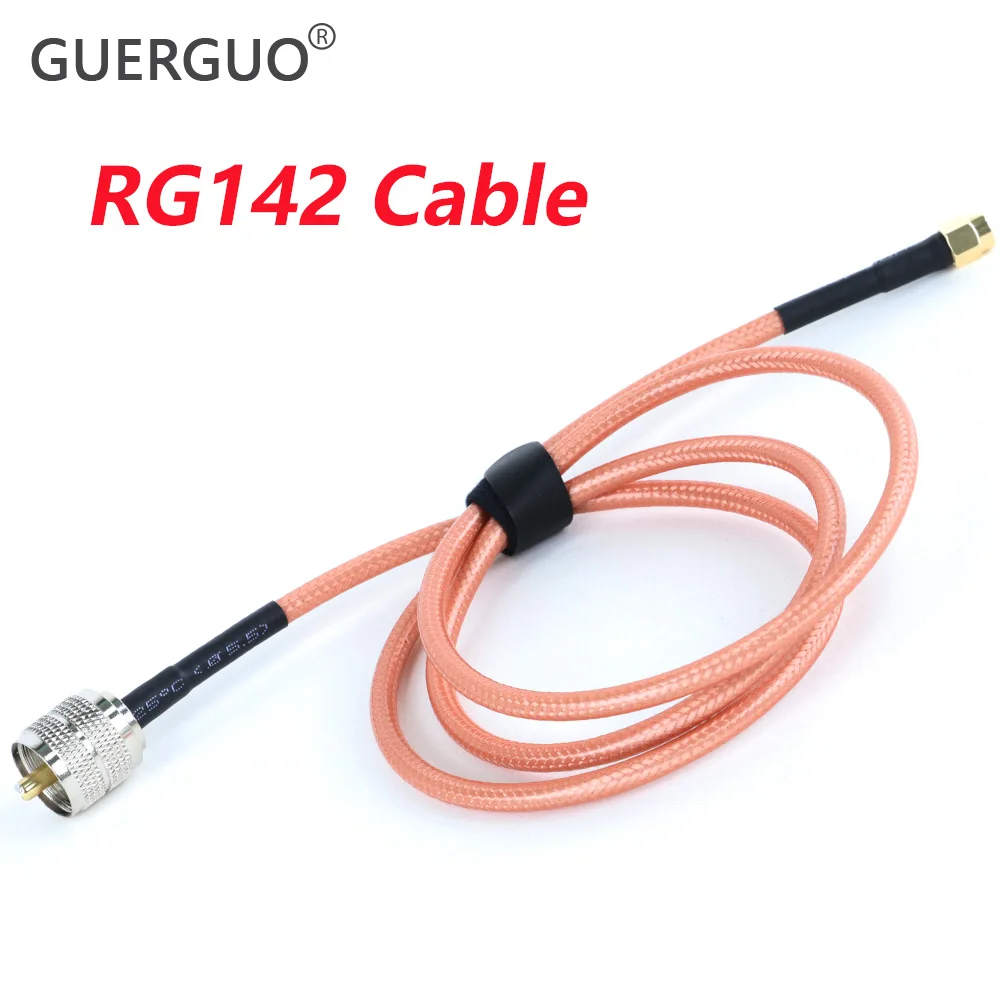 PL259 UHF Male to SMA Male Adapter RF Coaxial RG142 Cable Double Shielded Crimp WIFI Router Antenna Extension  Jumper Pigtail