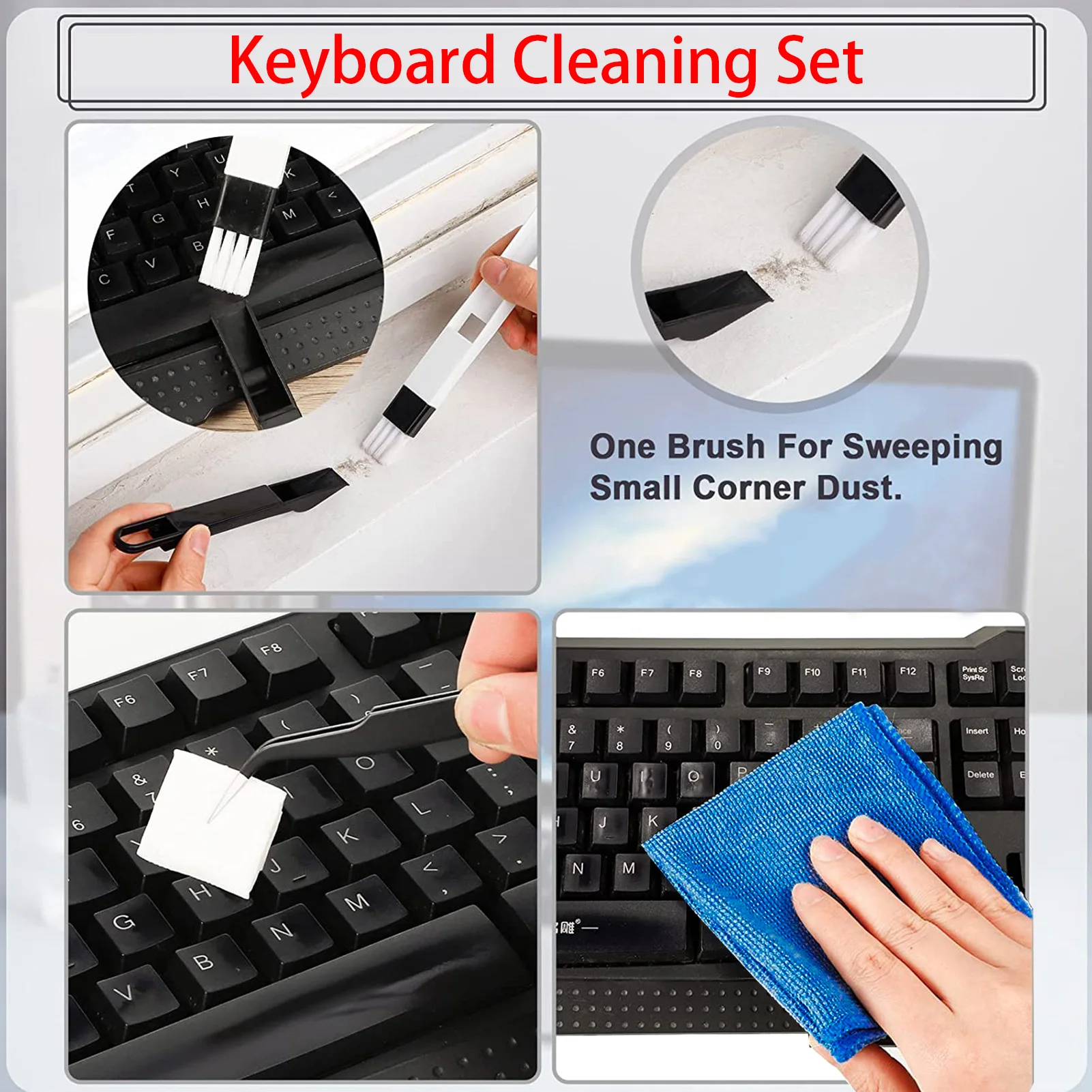 Keyboard Cleaning Kit Key Cap Remover Tool Laptop Computer Cleaner Brush Multi-Tool Cleaning Kit With Keycap Puller Tweezer