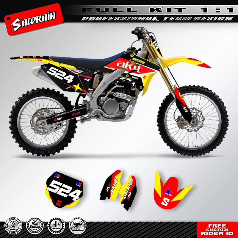 

Наклейки на мотоцикл Sawrain, набор наклеек с графикой команды для SUZUKI RMZ250 2007 2008 2009 008