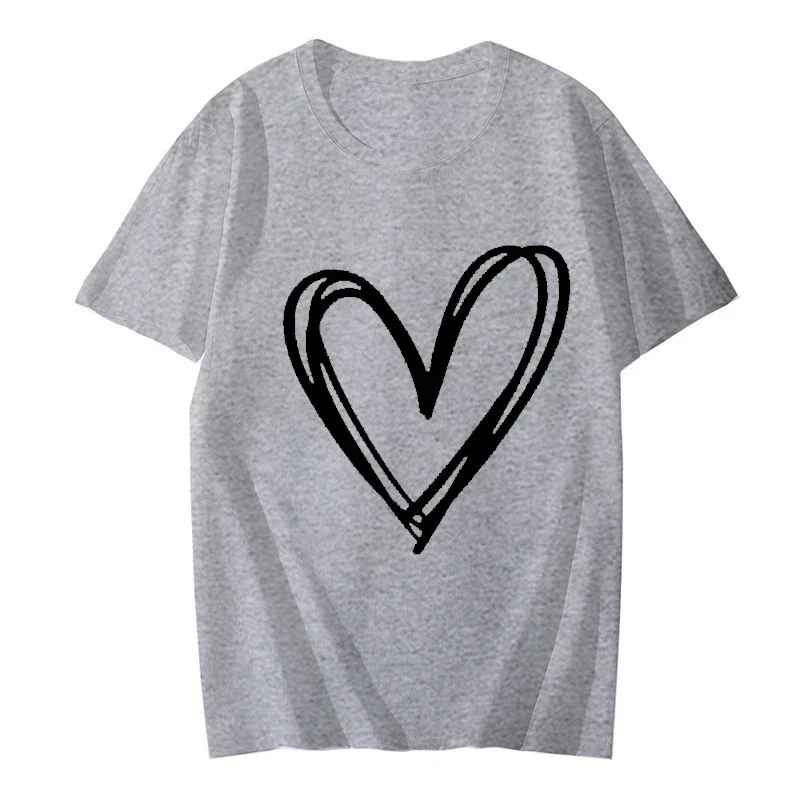 Cute Valentine Women Tee Shirt Femme Kawaii Heart Pink t-Shirt per donna ragazze top abbigliamento donna Tees abbigliamento donna top