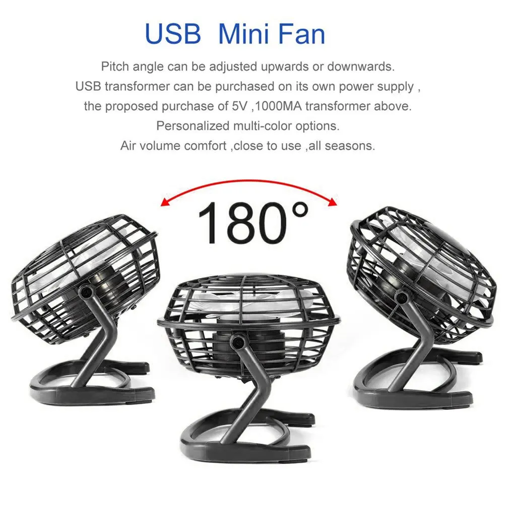 Портативный Настольный кулер с 4 лопастями и USB, 5 в постоянного тока