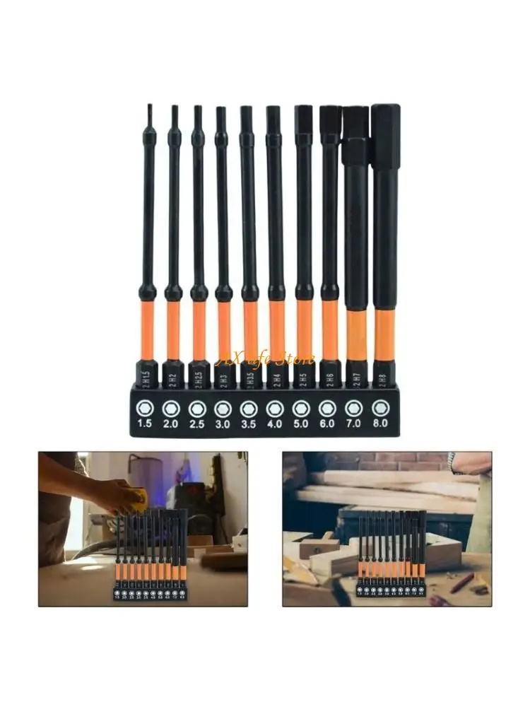 

J2HA 10Pcs Head Wrench Drill Bit Set Bit Set 1/4” Screwdriver Bit
