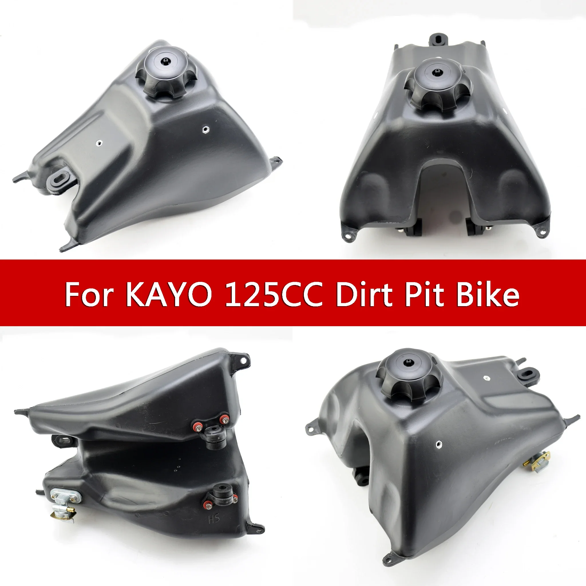 Plastic Gas Fuel Tank With Switch Valve For KAYO 125CC 150CC TT150 HK160 Dirt Pit Bike Spare Parts Motorcycle