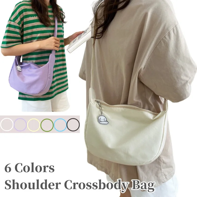 New Women Shoulder Bags Solid All-match Simple Fashion Canvas Tote Bag Handbags Large Capacity Colorful Crossbody Bags for Women