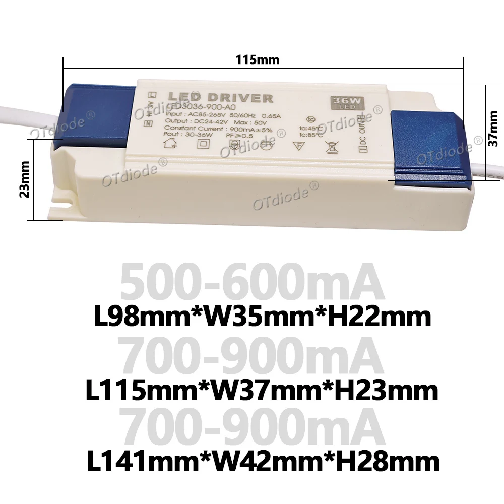 LED Driver Transformer 20W-50W DC24-42V 500mA 600mA 700mA 800mA 900mA 1000mA 1200mA 1500mA Power Supply No Flicker Replace Lifud