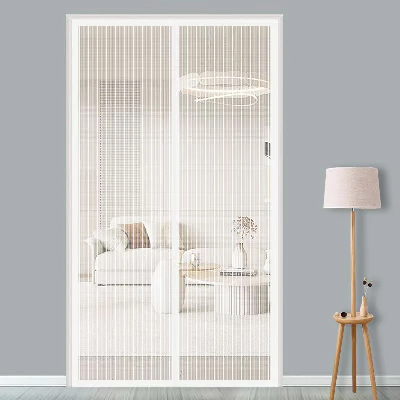 Magnetic Door Curtain, White Magnetic Mosquito Net, Insect Screen Window, Summer Indoor Living Room Invisible Mesh Door Curtain