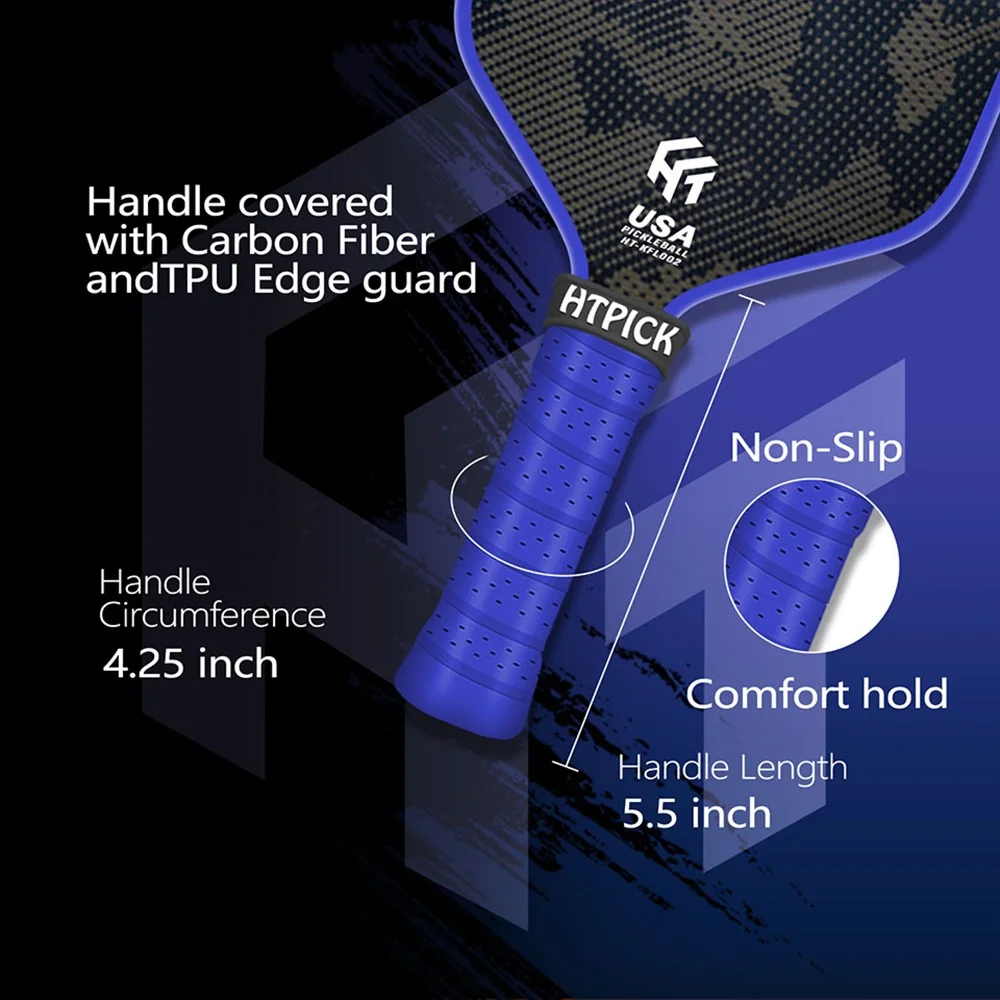 HTPICK Кевларовое весло для пиклбола холодного прессования из углеродного волокна для тренировок и соревнований