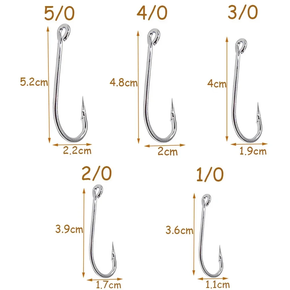 1000Pcs Per Bag 34007 Stainless Steel Hook Tuna BIg Game Hook Fishing Hooks With Big Barb