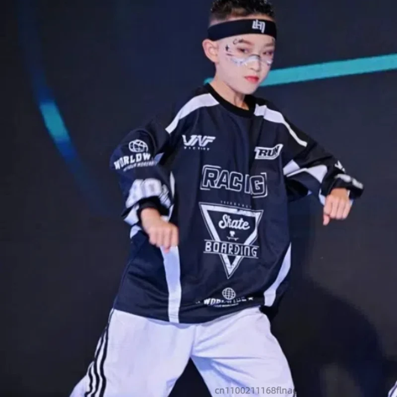 남학생 및 여학생 드럼 공연 의상, 힙합 및 스트리트 댄스 스포츠 세트, 어린이 공연 의상