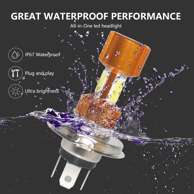 1pc H4 H6 BA20D P15D LED Motorcycle Light Bulb COB Chip Motorbike Headlight Scooter Fog Lamp 12V Motor Scooter Running Lamp