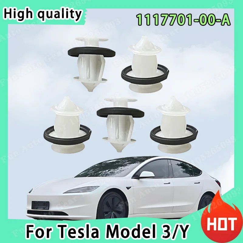 

5 шт. для Tesla Model 3/Y: Высококачественные, прочные, новые крепления-клипсы для накладок на колесные арки (защитные пластины) 1117701-00-A 1117701