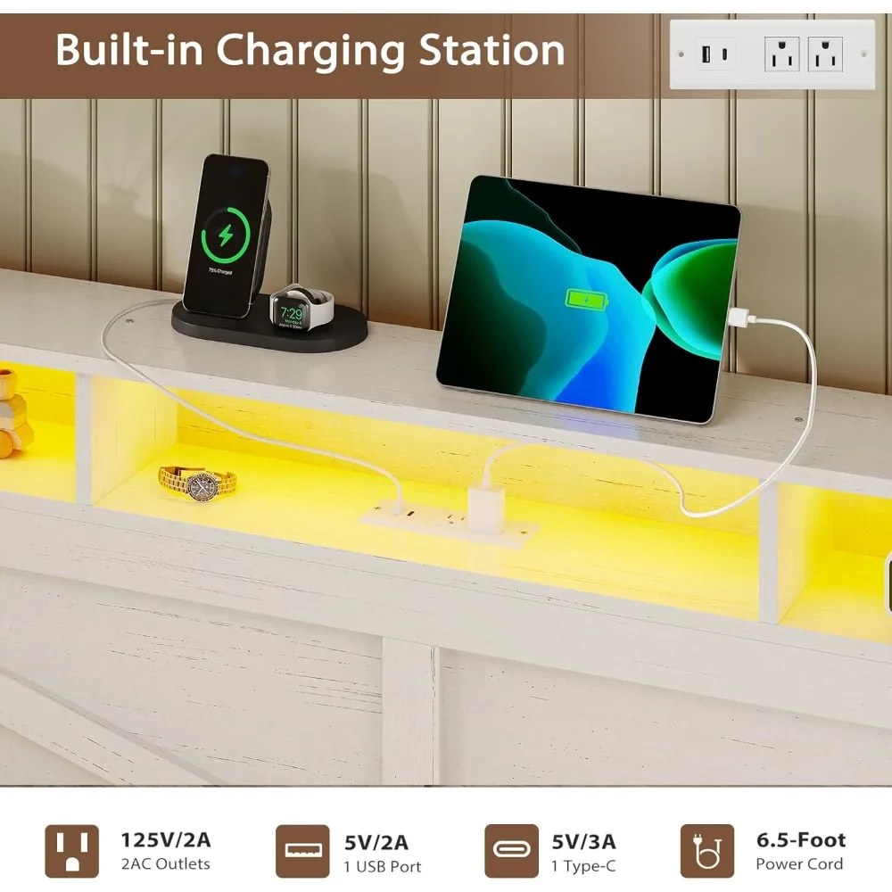 Tempat Tidur Daybed Twin dengan Tempat Tidur Lipat, Rangka Tempat Tidur Kayu Gaya Farmhouse dengan 3 Laci Penyimpanan dan Rak, Tempat Tidur Daybed Twin hingga King