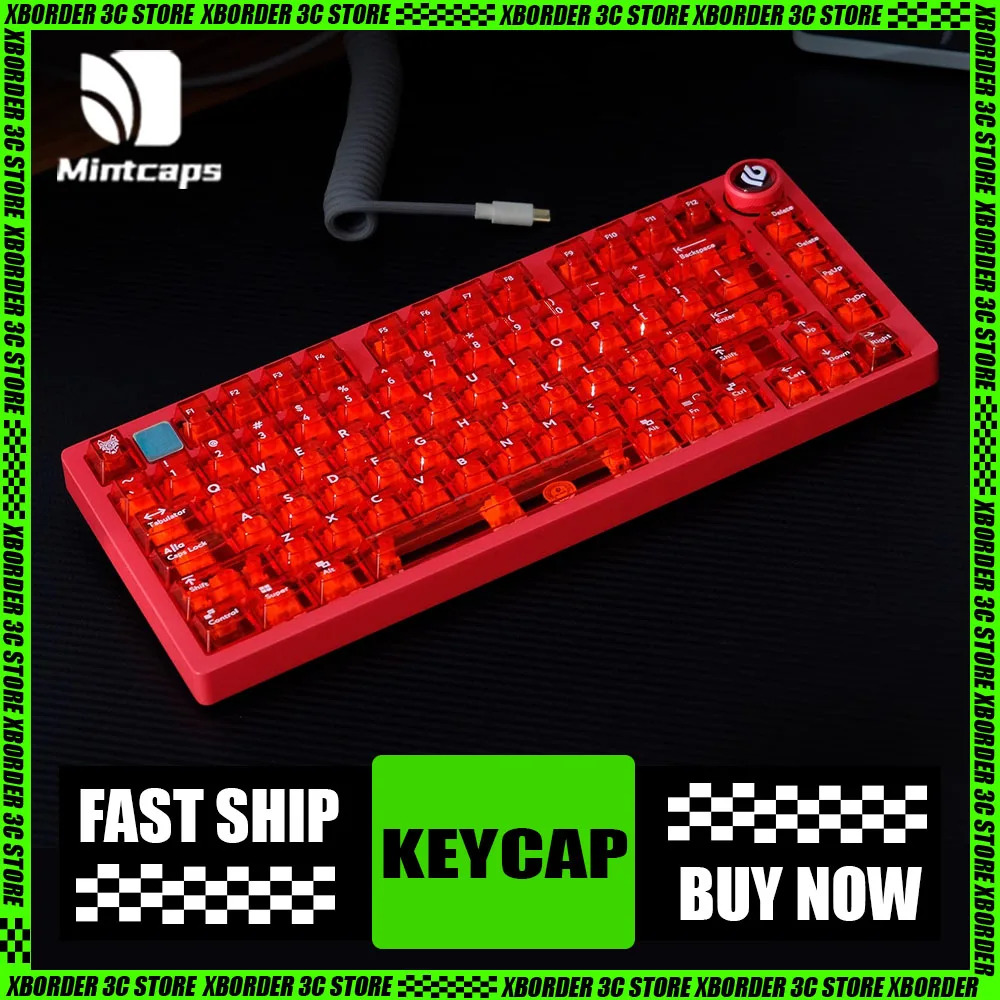 

Mintcaps Transparent Keycap Cherry High-End 114 Keys Pc Keycaps For Hi75 Hi8 Mechanical Keyboard 61/75/87 layout Pc Gamer gifts